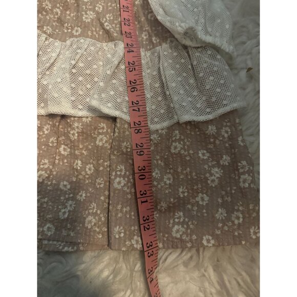 NWOT Social Tourist Lace Sleeve Ruffled Dress Open Back M - Picture 7 of 8